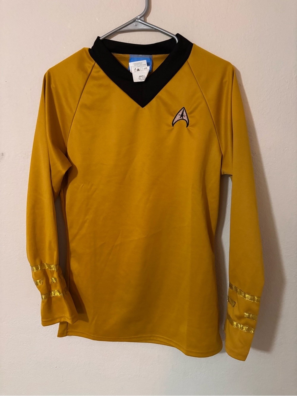 Star Trek Branded Gold Uniform Shirt SZ adult small